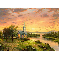 Tranh ghép hình 1000 mảnh 2cm khổ 54×74 – Tranh xếp hình Puzzle cao cấp Nhà Nguyện vào Mùa Xuân – Chapel in Spring