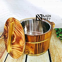Thùng GỖ làm TÀU HỦ, THỐ ĐỰNG CƠM vỏ thùng GỖ ruột INOX. Dụng cụ dùng làm NỒI Ủ ĐẬU HỦ, trữ GẠO đựng chứa trữ thực phẩm. Phù hợp GIA ĐÌNH, NHÀ HÀNG ĐẲNG CẤP
