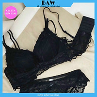 Bộ Đồ Lót Nữ Phối Ren, Áo Ngực Đệm Dày Nâng Ngực Tạo Khe Siêu Quyến Rũ Thương Hiêu Baw mã AN35