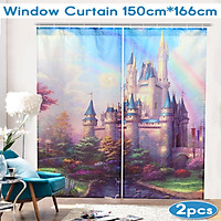 New 2 Pcs 166*155cm Window Curtain 3D Printing Drape Home Window Vestibule Door