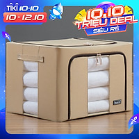 Túi Vải/Tủ Vải Đựng Quần Áo, Chăn Mềm 100L khung thép chịu lực - Hàng Chính Hãng (Giao Màu Ngẫu Nhiên)