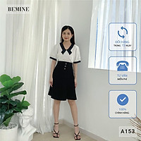 Áo phối cổ đen họa tiết nổi BEMINE A153TRANG
