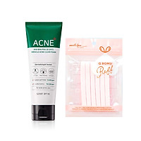 Sữa Rửa Mặt Làm Giảm, Ngăn Ngừa Mụn Some By Mi AHA-BHA-PHA 30 Days Miracle Acne Clear Foam 100ml tặng kèm bông nở rửa mặt