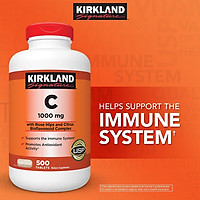 Vitamin C Supplement Kirkland Signature Vitamin C 1000mg 500 Tablets Increases Resistance, Immunity, Helps Brighten Skin, Anti-Aging Bright, Prevents Cancer, Supports Iron Absorption Helps Strong Bones