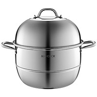 American kitchen (maxcook) two-layer steamer stainless steel thickening complex 30CM induction cooker universal cooking dual-use MCZ196