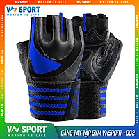 Găng Tay tập Gym Có dây Quấn Trợ Lực Cổ Tay VNS002 (WEIGHT LIFTING GLOVES), Găng Tay Tập Gym Cao Cấp Có Phủ Da Trên Mu bàn Tay, Chống Chai Sần Lòng Bàn Tay, Bảo Vệ Khớp Cổ Tay