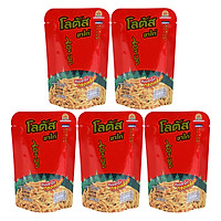 Combo 5 Gói Lớn Snack Bim Bim Bánh Que Đỏ Dorkbua Lotus Biscuit Stick Vị Tôm (55g / Gói) Nhập Khẩu Từ Thái Lan