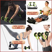 Con lăn tập bụng, tập tay chân đùi vai - Dụng cụ tập đa năng 9 trong 1 - Bánh xe lăn tập bụng yoga gym
