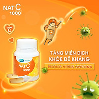 Thực phẩm chức năng bảo vệ sức khỏe MEGA WECARE Nat C 1000 HỘP 60 VIÊN- Viên uống Vitamin C 1000- TĂNG SỨC Khỏe đề kháng