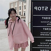(HÌNH THẬT) ÁO KHOÁC HOODIE CHUI CỔ NỮ IN CHỮ NỔI FORM RỘNG CHÂT NỈ CỰC ĐẸP MẪU MỚI SIÊU HOT THỜI TRANG CAO CẤP RAG02