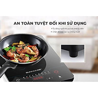 Bếp từ Sunhouse, Bếp từ đơn tặng nồi lẩu, Mặt kính ceramic siêu bền
