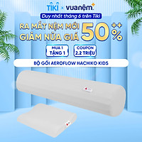 Bộ gối ôm và gối nằm cho bé Aeroflow Hachiko Kids nâng đỡ đầu cổ em bé, mềm mại an toàn cho da