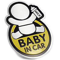 Tem Baby In Car bằng NHÔM dán trang trí ô tô xe hơi