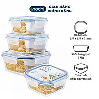 Hộp Thuỷ Tinh Đựng Thực Phẩm Nikko INOCHI GIúp đựng Thức ăn Trong Ngăn Đá Tủ Lạnh, Bảo Quản Thực Phẩm Tươi TTCN