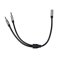3.5mm Y Splitter Three Section Audio Cable 3.5mm Female to Dual 3.5mm Male Headphone Splitter Audio Expansion Cable 0.3m