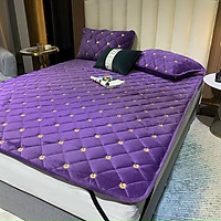 Thảm nhung trải giường thêu hoa cúc