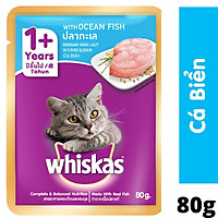 Pate Whiskas túi 80g dành cho mèo lớn(Cá Biển, Cá Thu, Cá Ngừ)
