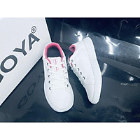 Giày da thể thao Nữ chính hãng Goya Clena, Công nghệ mới siêu nhẹ, êm nẩy cực tốt - Trắng hồng