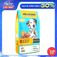 Thức Ăn Chó Dạng Hạt Cao Cấp Hương Vị Bò Hello Dog Beef 400G