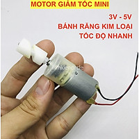 Motor mô tơ giảm tốc mini 3v - 5v tốc độ nhanh bánh răng kim loại - KG0005