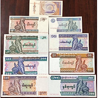 Bộ tiền Myanmar 9 tờ con Lân đem lại may mắn, tặng kèm phơi nilong bảo quản
