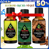 Combo 3 Tinh Dầu Sả Chanh + Tinh Dầu Bạc Hà + Tinh Dầu Vỏ Quế - Tinh Dầu Thiên Nhiên Xông Phòng Cao Cấp Giúp Thư Giãn, Đuổi Muỗi Và Thơm Phòng (3 chai 10ML)