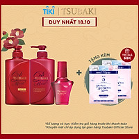 Bộ ba Tsubaki Premium Dưỡng Tóc Bóng Mượt & Bảo Vệ Tóc Trước Tác Hại Của Tia UV (Gội Xả 490ml/chai + Dầu dưỡng tóc 50ml)