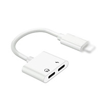 2 in 1 Charging Cable Splitter Earphone Cable Audio Adapter IOS Audio Headset Charger Converter Compatible with iPhone