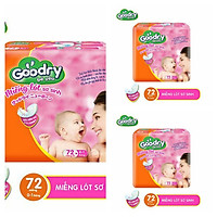 Combo 3 gói miếng lót sơ sinh goodry 72 siêu mền mại ( 0-1 tháng tuổi )