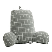 Bed Rest Backrest Reading Pillow Soft Velvet Chair Back Support Lounger Blue