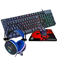 Bàn phím giả cơ R8 1822 + Chuột chuyên game led 7 màu siêu độc đáo LIMEIDE S1 và tai nghe chụp tai Led H6 - Tặng Kèm Lót Chuột - Hàng nhập khẩu