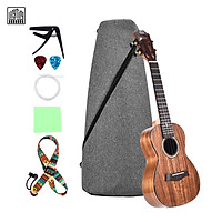 LINGTING 26 Inch Concert Ukulele Ukelele Koa Wood Topboard Back & Side Boards with Gig Bag Uke Strap Strings Cleaning