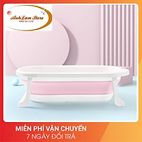 Chậu tắm cho bé gấp gọn báo nhiệt độ thau tắm cho trẻ sơ sinh từ 0-5 tuổi cài vòi hoa sen