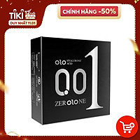Bao cao su OLO siêu mỏng 0.01mm Feeling Ultra Thin màu đen - hộp 3 chiếc - olo_store