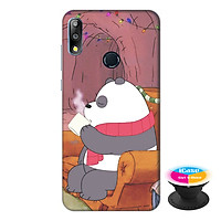 Ốp lưng cho điện thoại Asus Zenfone Max Pro M2 hình Gấu Bong Uống Trà tặng kèm giá đỡ điện thoại iCase xinh xắn - Hàng chính hãng