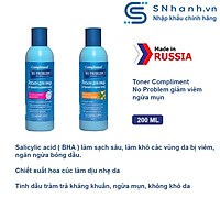 Toner Compliment No Problem cấp ẩm chiết xuất BHA và tràm trà giảm viêm mụn 200ml