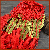Dây xu màu đỏ (Nhất, Tam, Ngũ, Lục, Thất, Bát, Cửu, Thập) - Vật phẩm phong thủy.