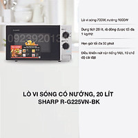 Lò vi sóng có nướng, 20 lít Sharp R-G225VN-BK