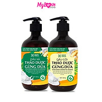 Bộ Dầu Gội Xả Gừng Dừa Hữu Cơ Cocayhoala Ngăn Rụng Tóc Kích Thích Mọc Tóc - Giảm Gàu - Ngừa Cảm Lạnh - Dưỡng Tóc Mềm Mượt Chắc Khỏe Chai 440g