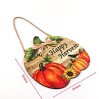 Welcome Sign Ornaments Wooden Country Style Pumpkin Pattern Door Pendant Decoration