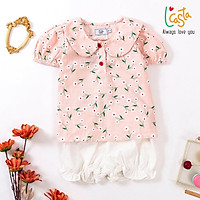Bộ bé gái áo cổ sen quần short L'Casta