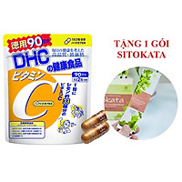 Viên Uống Vitamin C DHC Nhật Bản 90 Ngày (Tặng Kèm 1 Gói Bột Cần Tây Sitokata)
