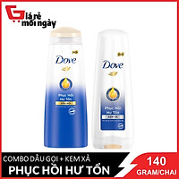 Combo Dầu Gội + Kem Xả Dove Phục Hồi Tóc Hư Tổn 140 Gram x2