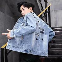 Áo khoác jean nam họa tiết cao cấp vải jean denim không nóng hàng chuẩn shop Phuongnamshop20 rkv1