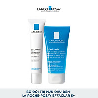 Bộ đôi kem dưỡng giúp giảm mụn đầu đen, giảm bóng nhờn La Roche-Posay Effaclar K+ 40ml và Gel rửa mặt dành cho da dầu mụn Effaclar Gel 50ml