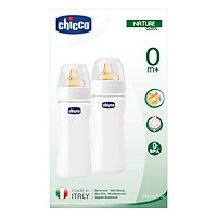 Hộp 2 Bình Thủy Tinh Núm Latex Chicco (240ml)
