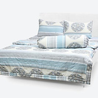 Bộ Drap Cotton Thắng Lợi Kèm Mền Chần Gòn { CHUẨN LOGO}inbox chọn màu