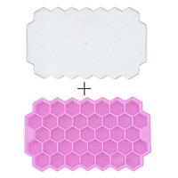 Honeycomb Ice Cube Trays with Removable Lids Silica Gel Ice Cube Mold BPA Free Multi-Color Soft Glue Is Easy To Clean