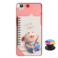 Ốp lưng nhựa dẻo dành cho Oppo A53 in hình Heo Con Mơ Mộng - Tặng Popsocket in logo iCase - Hàng Chính Hãng