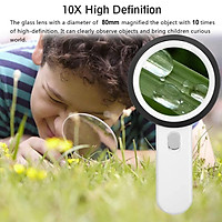 12 LED 10X Lighted Handheld Magnifying Glass Magnifier Reading Glass Lens Jewelry Loupe